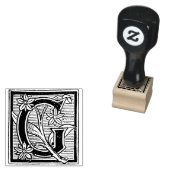 Monogramm Vintages Blumendesign Anfangsbuchstabe G Gummistempel (Stempel)