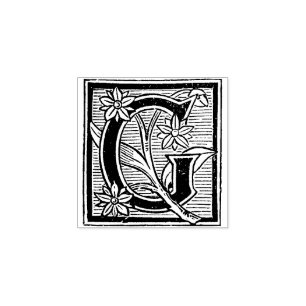 Monogramm Vintages Blumenmuster Anfangsbuchstabe G Gummistempel
