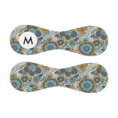 Monogramm Vintages Blumenmuster Baseball (Paneele)