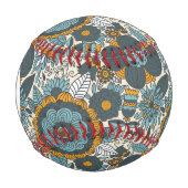 Monogramm Vintages Blumenmuster Baseball (Vorderseite)