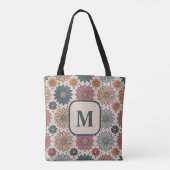 Monogramm Vintages Blumenmuster Tasche (Rückseite)
