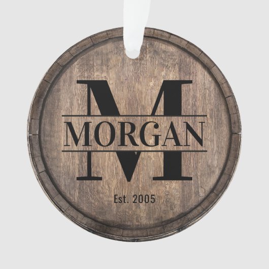 Monogramm-Vintages Familienname-zuerstImitat Ornament (Vorderseite)