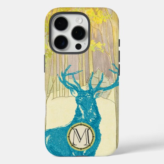 Monogramm Vintages Hirschkunstwald-iPhone Case-Mate iPhone Hülle (Rückseite)