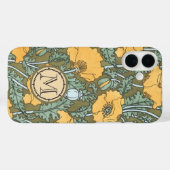 Monogramm Vintages Mohngelbes Blumenmuster Case-Mate iPhone Hülle (Rückseite (Horizontal))