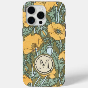 Monogramm Vintages Mohngelbes Blumenmuster Case-Mate iPhone Hülle