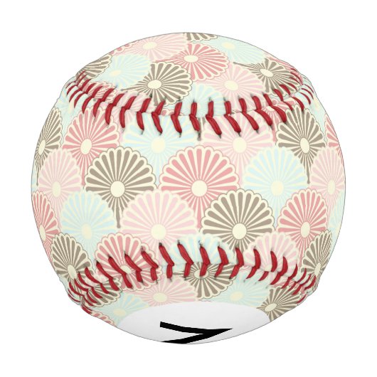 Monogramm Vintages Muster Baseball (Rückseite)