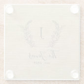 Monogramm Vintages rustikales Land Glasuntersetzer (Rückseite)