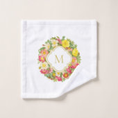 Monogramm Vintages Set für Blumenmuster (Waschlappen)