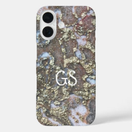 Monogramm Vintages weißes Bräunungsmuster iPhone 16 Hülle