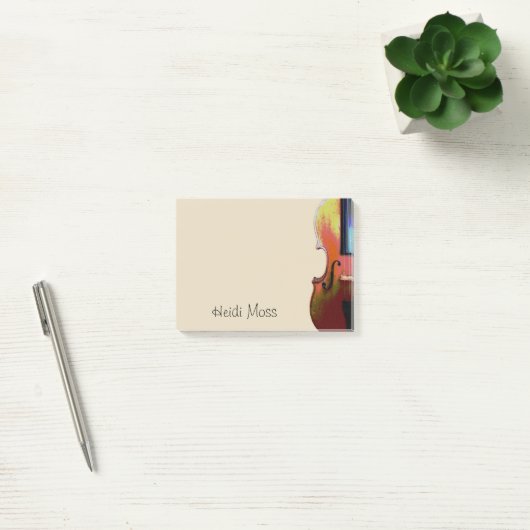 Monogramm Violin Post-it Klebezettel (Büro)