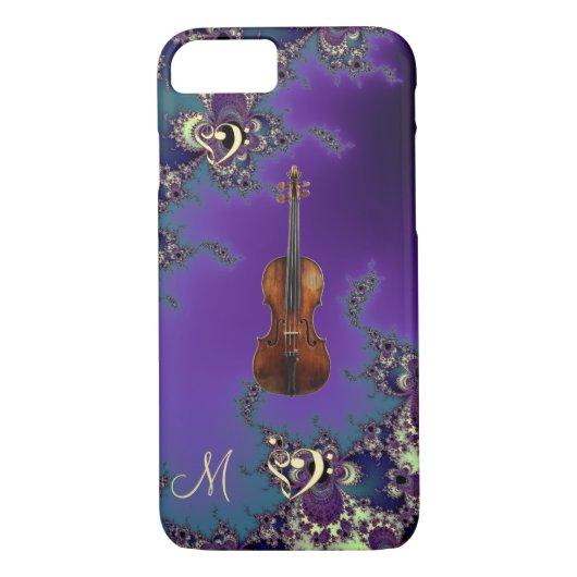 Monogramm-Violinen-Liebe-Musik-Fraktal iPhone 7 Case-Mate iPhone Hülle (Rückseite)