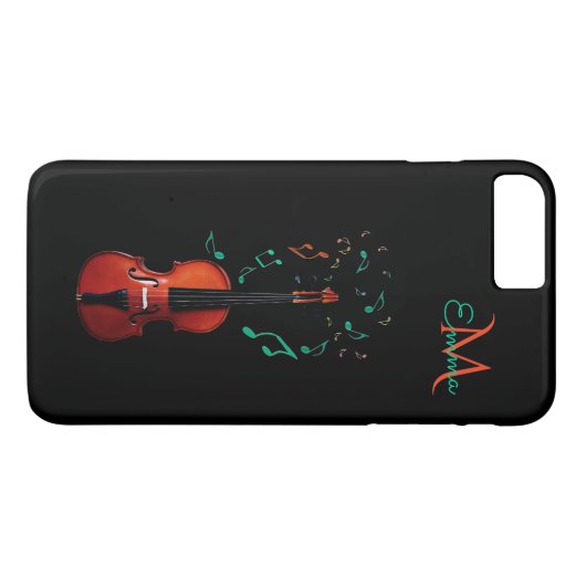 Monogramm-Violinen-Musik iPhone 7 Plusfall Case-Mate iPhone Hülle (Rückseite (Horizontal))
