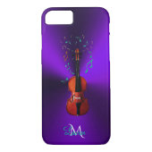 Monogramm-Violinen-Musiknoten lila iPhone 7 Kasten Case-Mate iPhone Hülle (Rückseite)