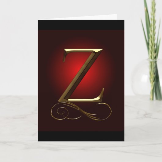 Monogramm VIP-Gold "Z" im Rot und im Schwarzen (Vorderseite)