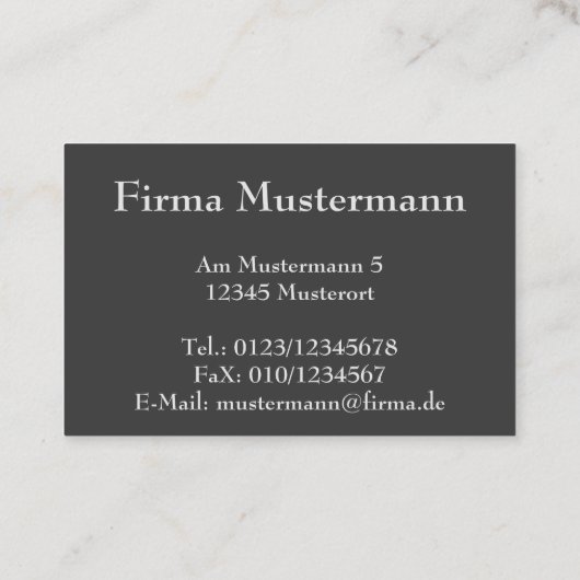 Monogramm Visitenkarte (Rückseite)