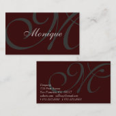 Monogramm Visitenkarte (Vorne/Hinten)