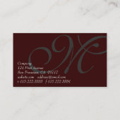 Monogramm Visitenkarte (Rückseite)