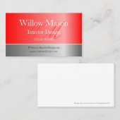 Monogramm-Visitenkarte aus Rotem Foil und gebürste Visitenkarte (Vorne/Hinten)