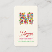 Monogramm-Visitenkarte der Frühlings-Blumen-"M" Visitenkarte (Vorderseite)