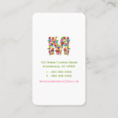 Monogramm-Visitenkarte der Frühlings-Blumen-"M" Visitenkarte (Rückseite)