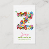 Monogramm-Visitenkarte der Frühlings-Blumen-"Z" Visitenkarte (Vorderseite)