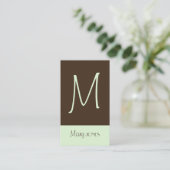Monogramm Visitenkarte in Retro-Farben (Stehend Vorderseite)