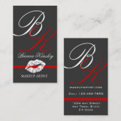 Monogramm-Visitenkarte-Maskenbildner Visitenkarte (Vorne/Hinten)