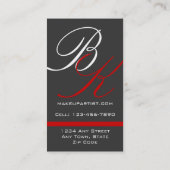 Monogramm-Visitenkarte-Maskenbildner Visitenkarte (Rückseite)