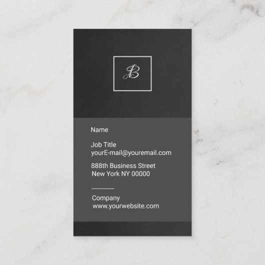 Monogramm-Visitenkarte Visitenkarte (Rückseite)