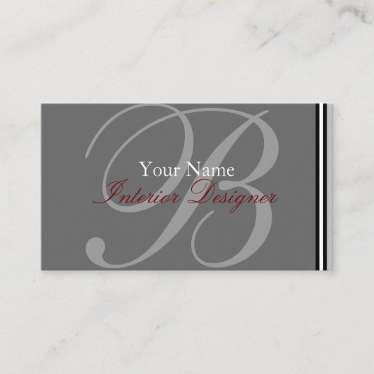 Monogramm-Visitenkarte Visitenkarte (Vorderseite)