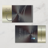 Monogramm-Visitenkarten-Imitat aus gebürstetem Sta Visitenkarte (Vorne/Hinten)