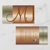 Monogramm Visitenkarten-Imitate, gebürstet, Kupfer Visitenkarte (Vorne/Hinten)