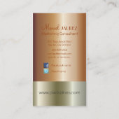 Monogramm Visitenkarten-Imitate, gebürstet, Kupfer Visitenkarte (Rückseite)