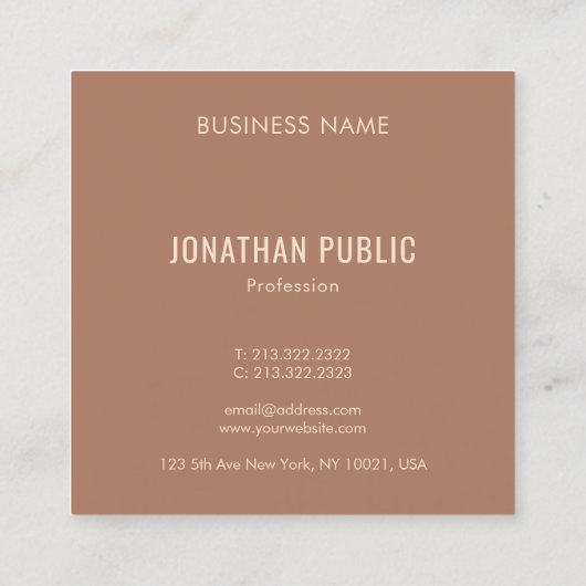 Monogramm-Visitenkarten-Karte Quadratische Visitenkarte (Rückseite)