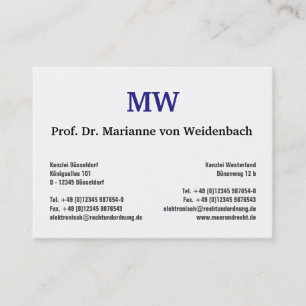 Monogramm Visitenkarten Visitenkarte