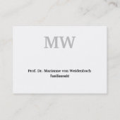 Monogramm Visitenkarten Visitenkarte (Rückseite)