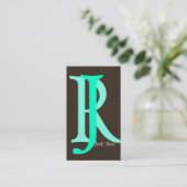 Monogramm-Visitenkarten Visitenkarte (Stehend Vorderseite)