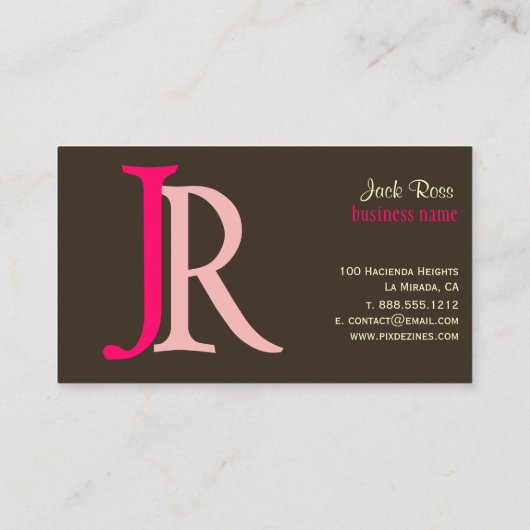 Monogramm-Visitenkarten Visitenkarte (Rückseite)