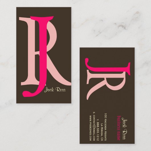 Monogramm-Visitenkarten Visitenkarte (Vorne/Hinten)