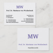 Monogramm Visitenkarten Visitenkarte (Vorne/Hinten)