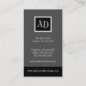 Monogramm-Visitenkarten Visitenkarte (Rückseite)