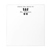 Monogramm vom Schreibtisch des Lehrers des Individ Notizblock (Vorderseite)