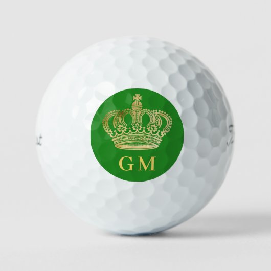 Monogramm von Forest Green Kronen Golfball (Vorderseite)