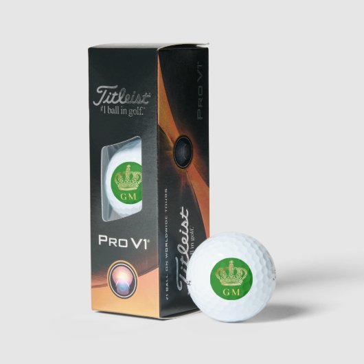 Monogramm von Forest Green Kronen Golfball (Verpackung)