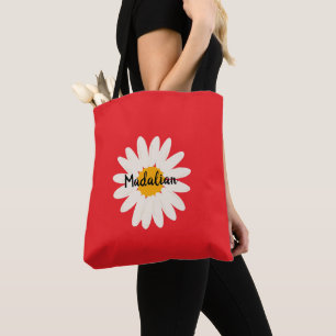 Monogramm vor leuchtendem floralem roten Hintergru Tasche