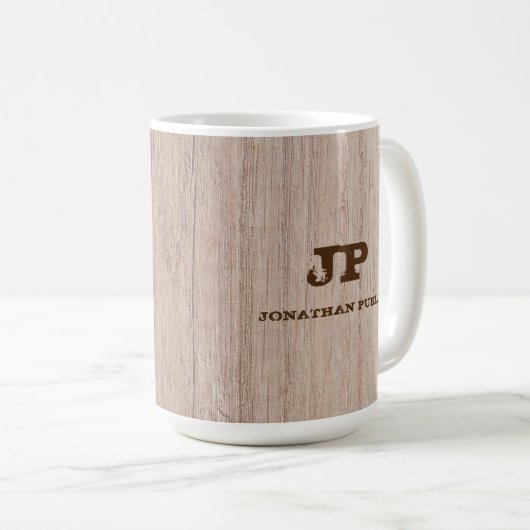 Monogramm-Vorlage Elegant-Plankenschau Kaffeetasse (VorderseiteRechts)