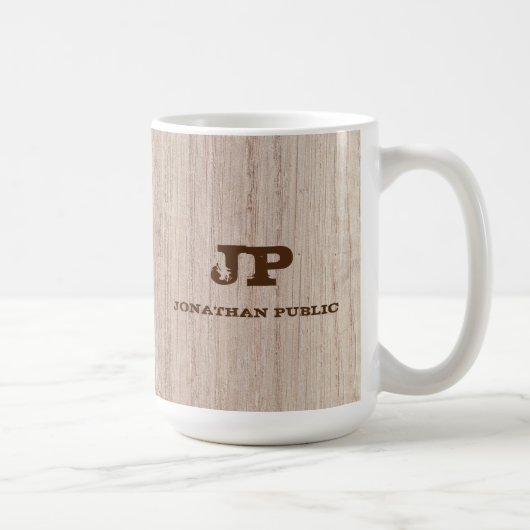 Monogramm-Vorlage Elegant-Plankenschau Kaffeetasse (Rechts)