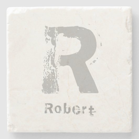 Monogramm Vorlage Eleganter Design Letter-Marmor o Steinuntersetzer (Vorderseite)