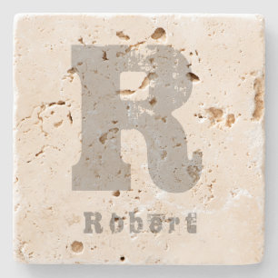 Monogramm-Vorlage Elegantes Design Buchstabe Trave Steinuntersetzer