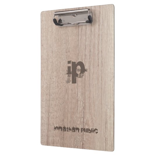 Monogramm-Vorlage für beschädigten Text Klemmbrett (Links)